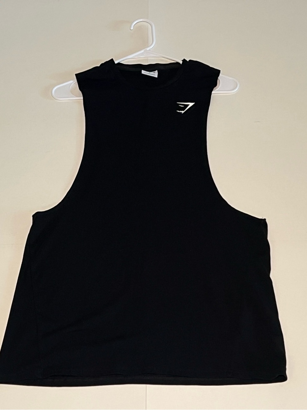 Gymshark Black Sleeveless Gym Tank with White Logo